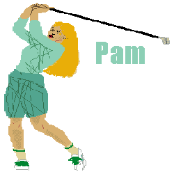 Pam swinging and putting